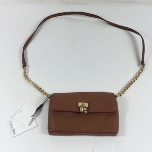 Calvin Klein Brown Modena Leather Satchel Bag